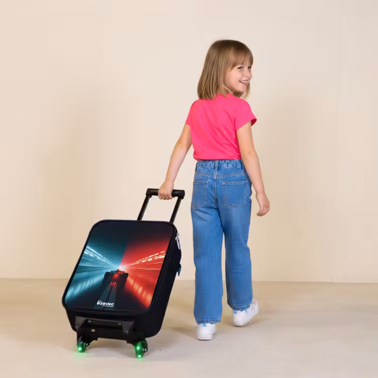 Kinderkoffer - Zwart - Baan - Raceauto - Neon - Rood — 2