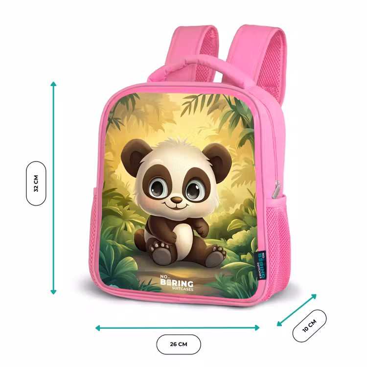 Rugzak kind - roze - Panda - Bamboebos - Groen — 3