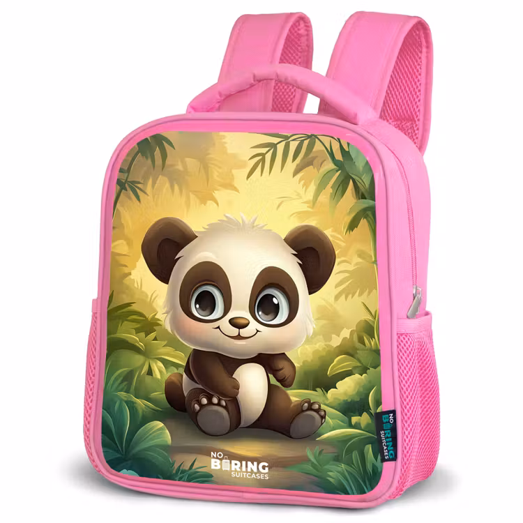 Rugzak kind - roze - Panda - Bamboebos - Groen — 4