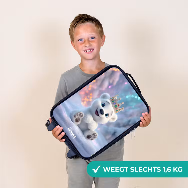 Kinderkoffer - Zwart - IJsbeer - Kroon - Winter — 3