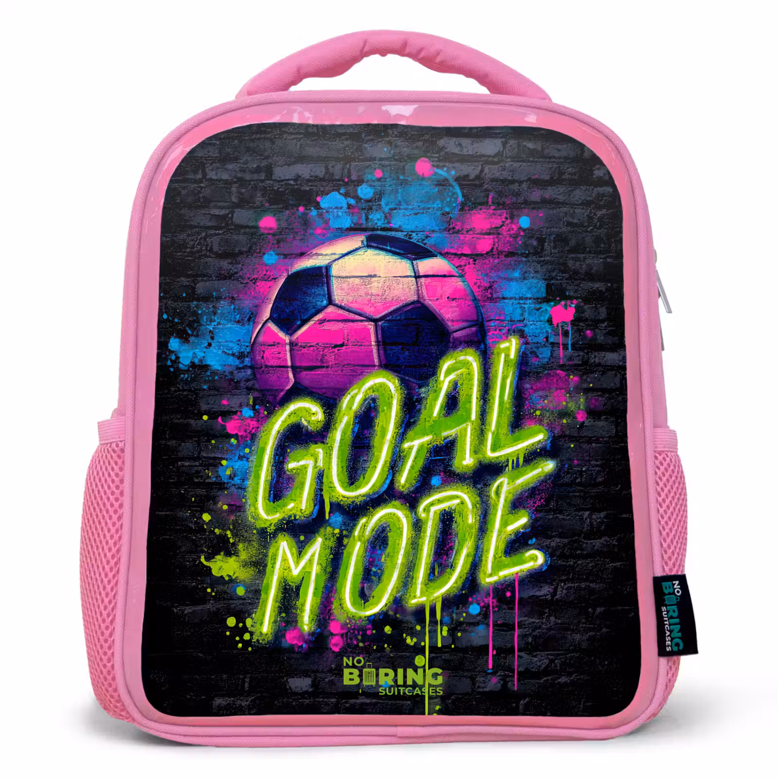Rugzak kind - roze - Neon - Graffiti - Voetbal - Kleurrijk — 1