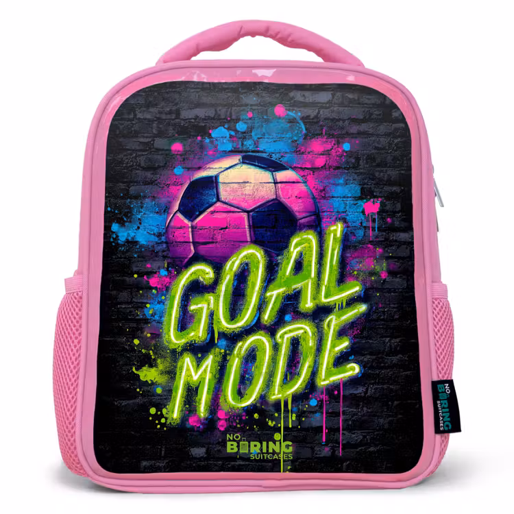 Rugzak kind - roze - Neon - Graffiti - Voetbal - Kleurrijk — 1