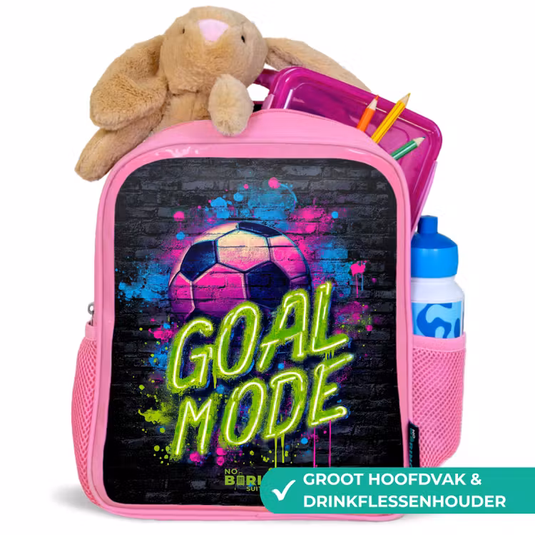 Rugzak kind - roze - Neon - Graffiti - Voetbal - Kleurrijk — 2