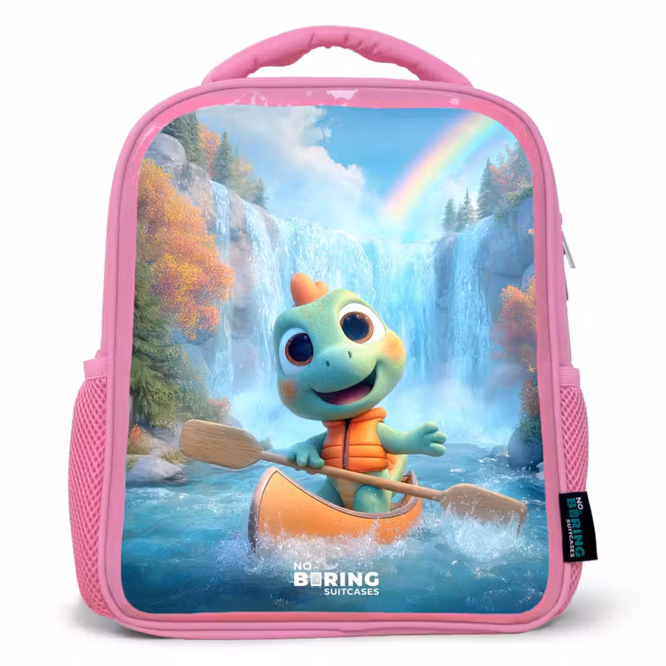 Rugzak kind - roze - Dino - Natuur - Waterval — 1