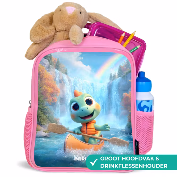 Rugzak kind - roze - Dino - Natuur - Waterval — 2