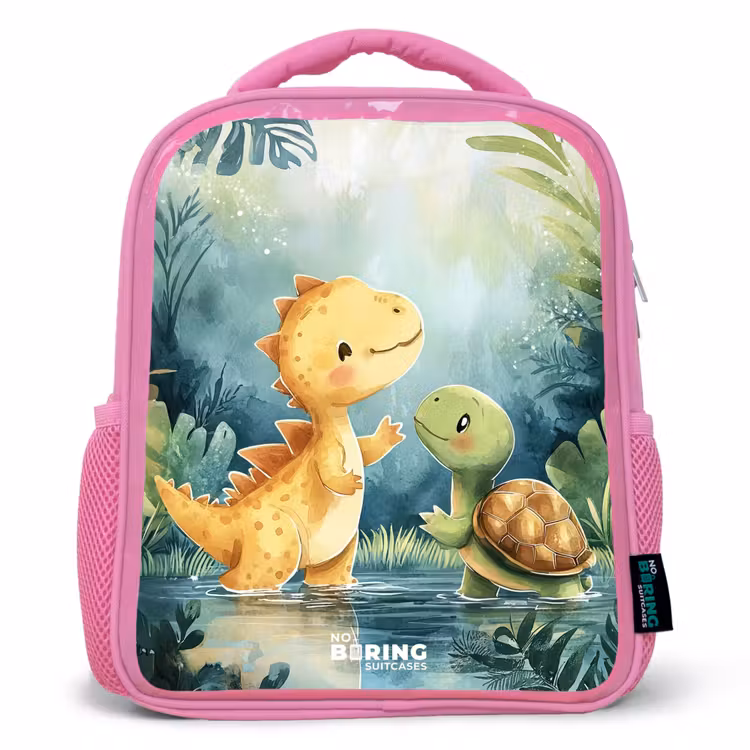 Rugzak kind - roze - Dino - Schildpad - Jungle — 1
