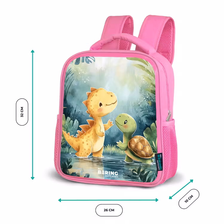 Rugzak kind - roze - Dino - Schildpad - Jungle — 3