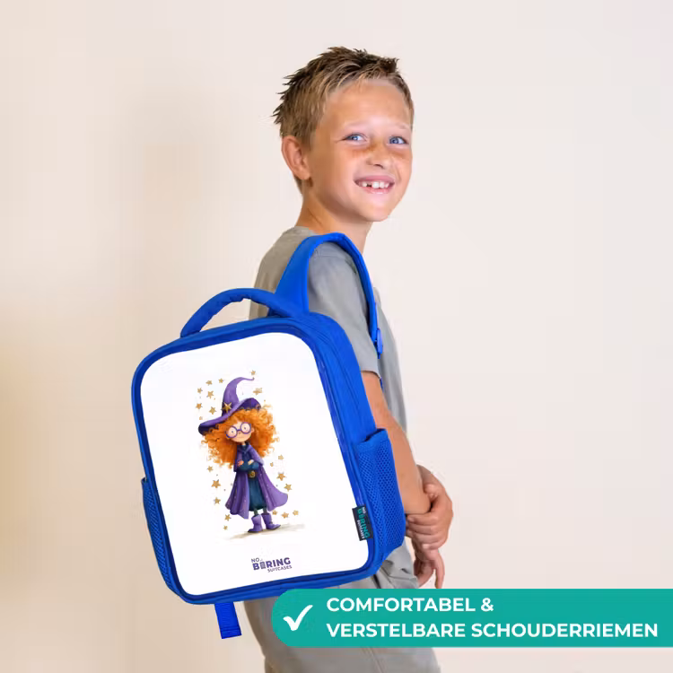 Rugzak kind - blauw - Sterrenmagie met krullen — 4