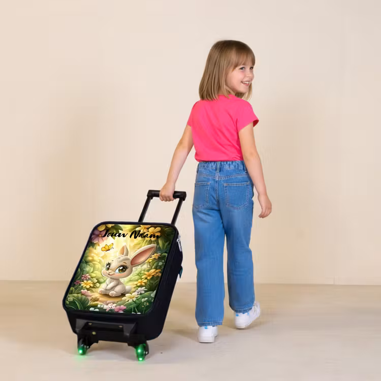 Kinderkoffer met naam - Konijn - Zonlicht - Sprookjesachtig - Vlinder — 2