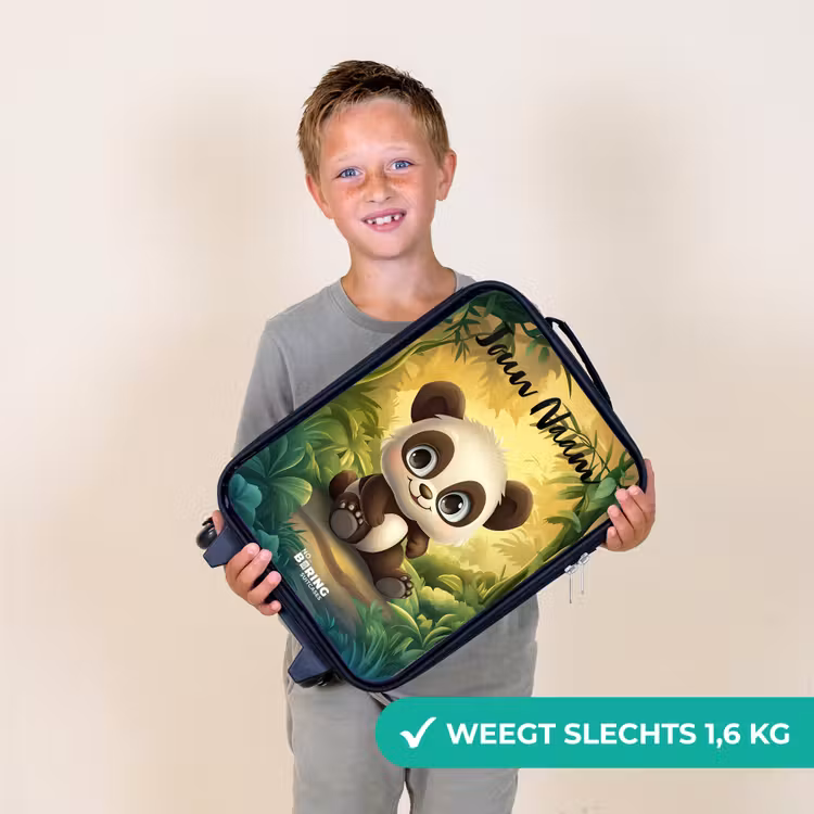 Kinderkoffer met naam - Panda - Bamboebos - Groen — 3