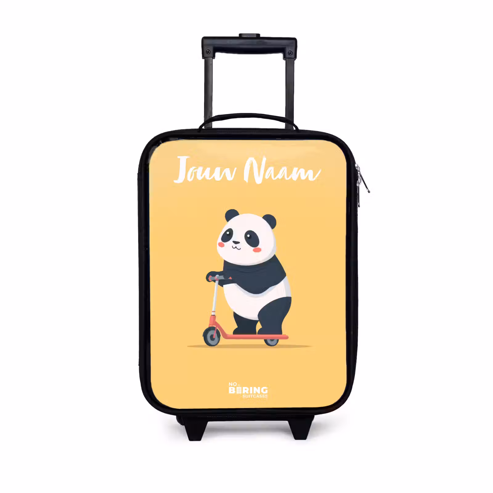 Kinderkoffer met naam - Panda - Step - Geel — 1