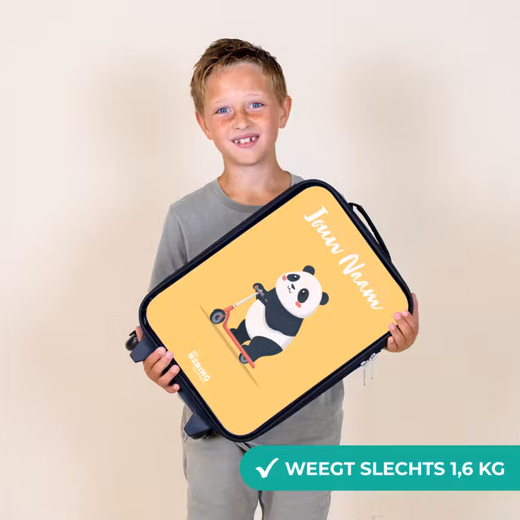 Kinderkoffer met naam - Panda - Step - Geel — 3