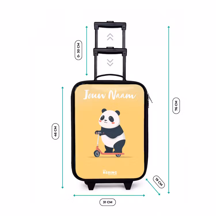 Kinderkoffer met naam - Panda - Step - Geel — 7