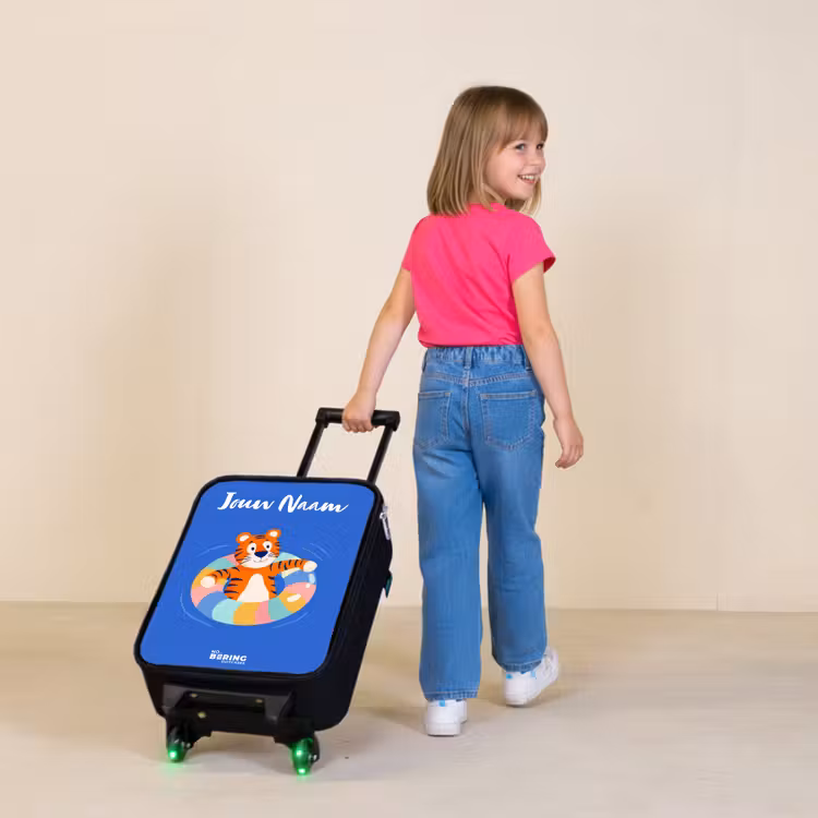Kinderkoffer met naam - Tijger - Zwemband - Water — 2