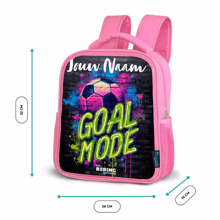 Kinderrugzak met naam - Roze - Neon - Graffiti - Voetbal - Kleurrijk — 3