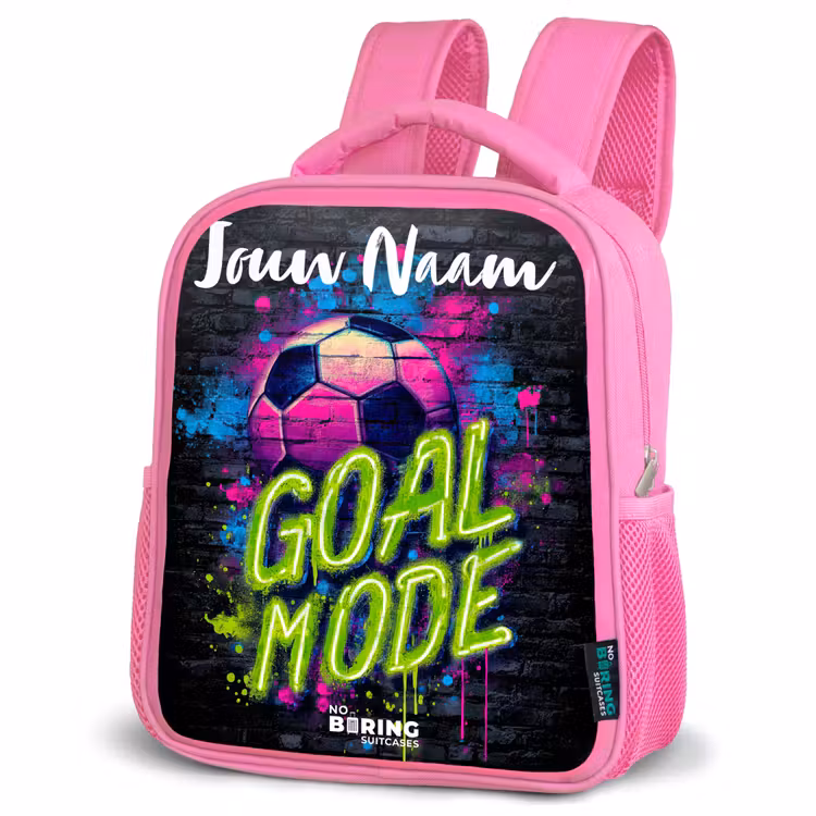 Kinderrugzak met naam - Roze - Neon - Graffiti - Voetbal - Kleurrijk — 4