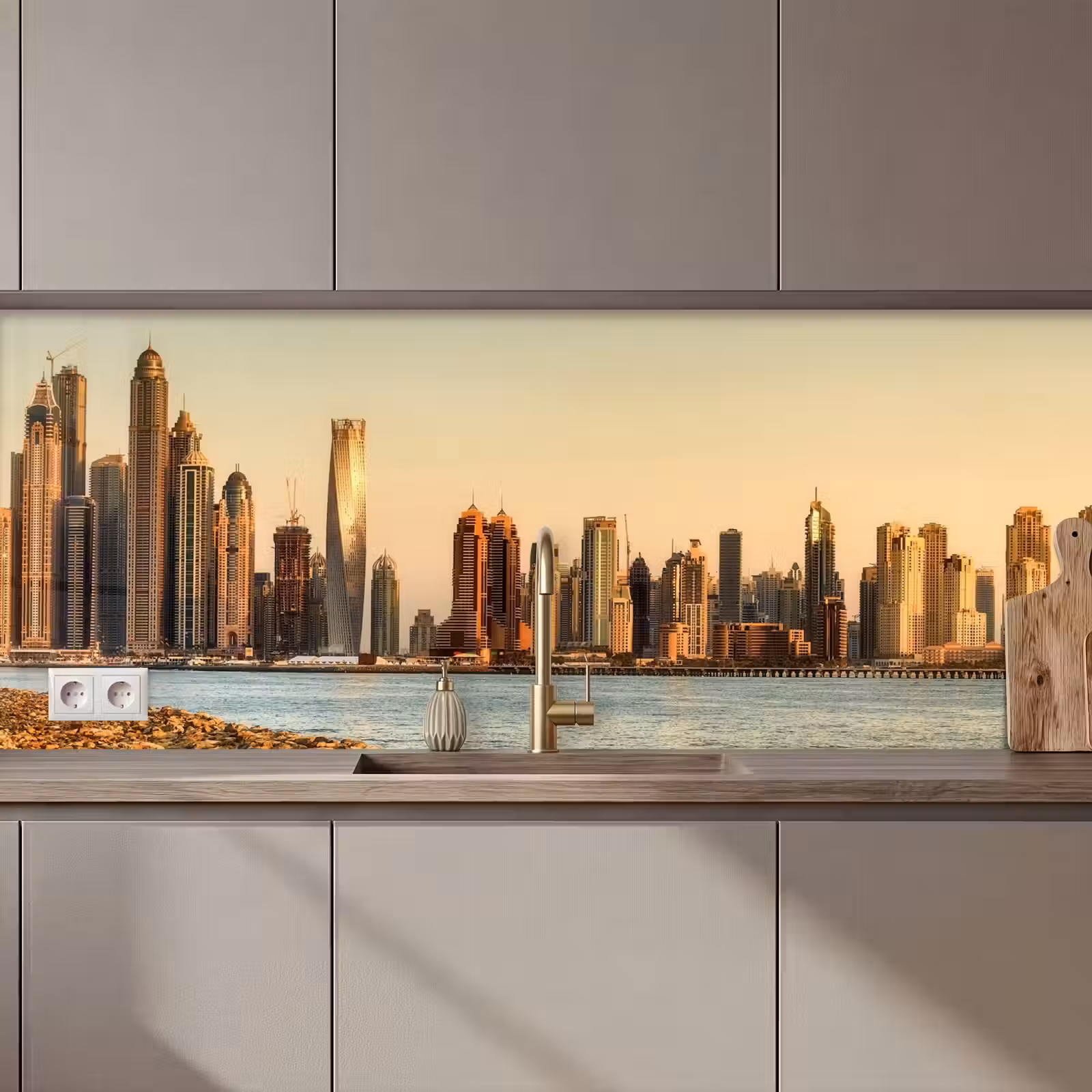 Keuken achterwand - Skyline - Kanaal - Wolkenkrabbers — 1