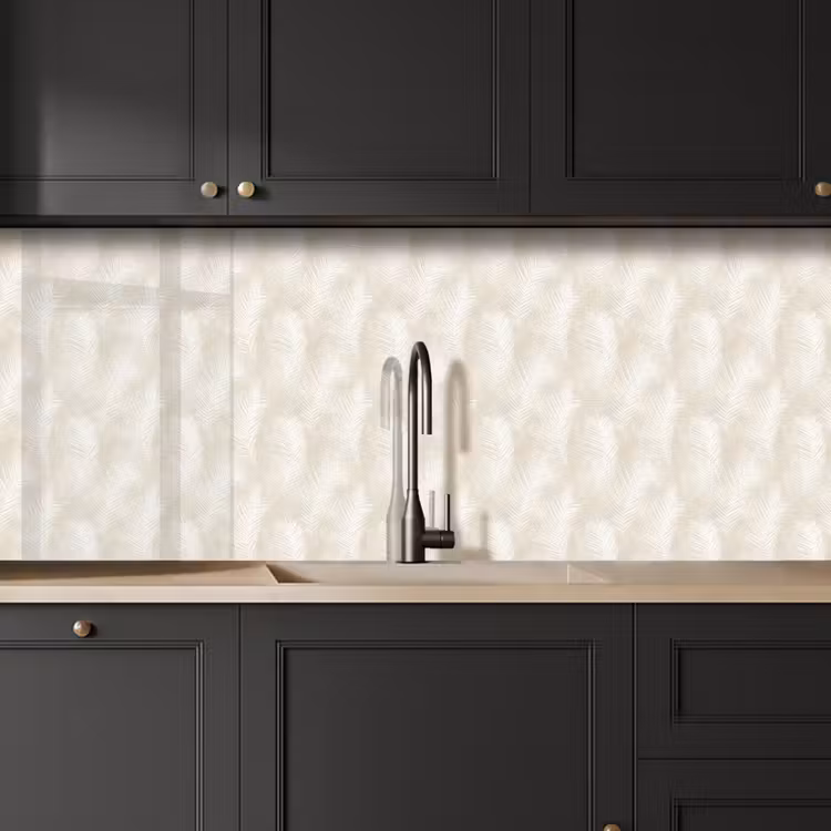 Keuken achterwand - Bladeren - Beige - Wit - Botanisch - Natuur — 6