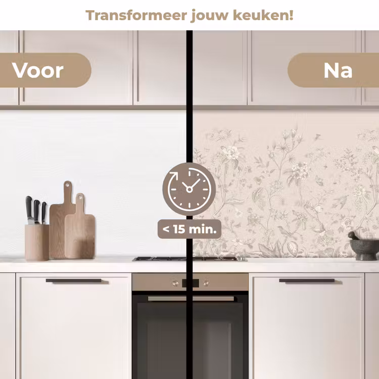 Keuken achterwand - Bloemen - Beige - Botanisch - Vintage — 2