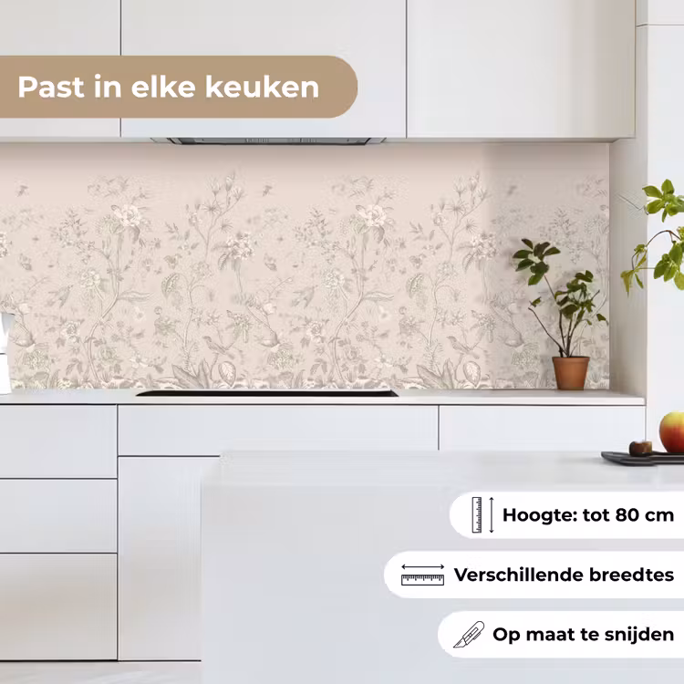 Keuken achterwand - Bloemen - Beige - Botanisch - Vintage — 4
