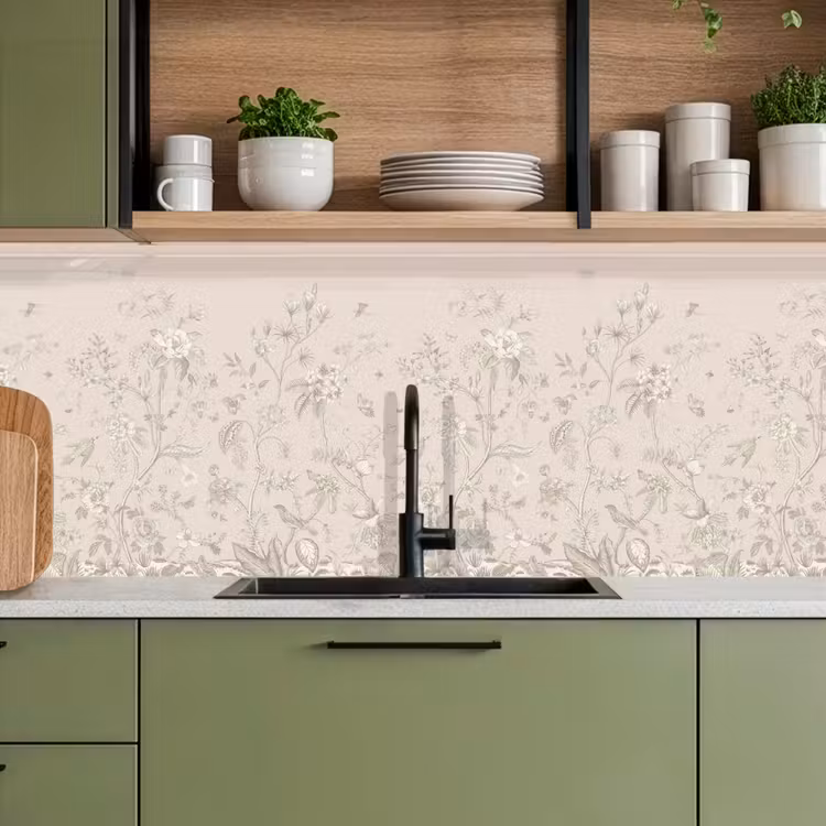 Keuken achterwand - Bloemen - Beige - Botanisch - Vintage — 5