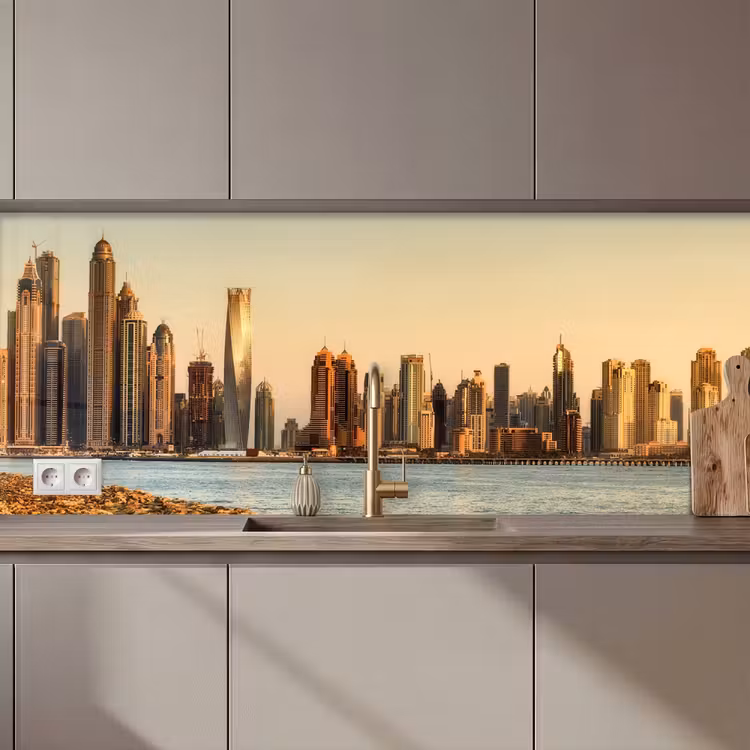 Keuken achterwand - Skyline - Kanaal - Wolkenkrabbers — 1