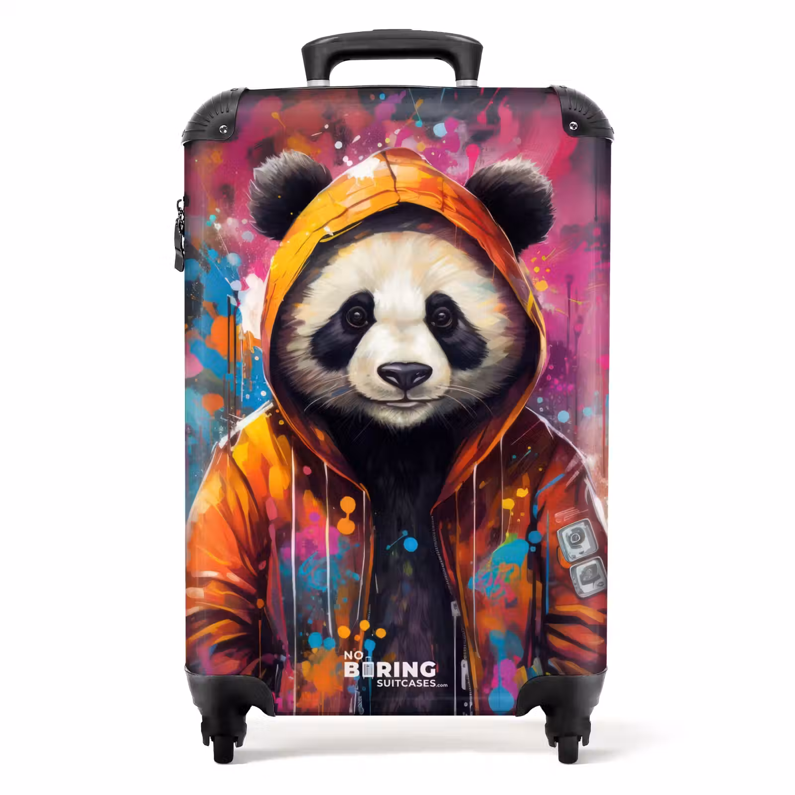Koffer - Panda met oranje jas en verfspetters — 1