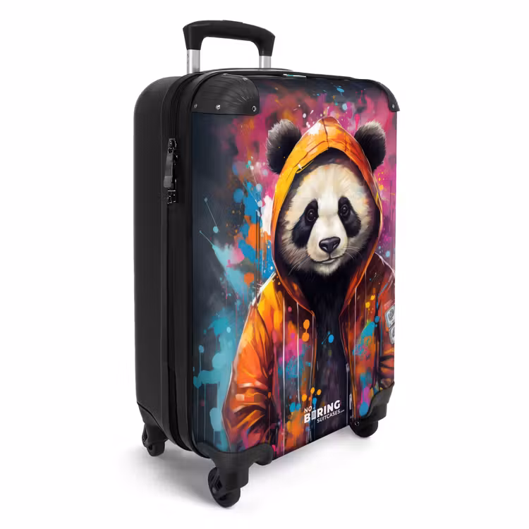 Koffer - Panda met oranje jas en verfspetters — 2
