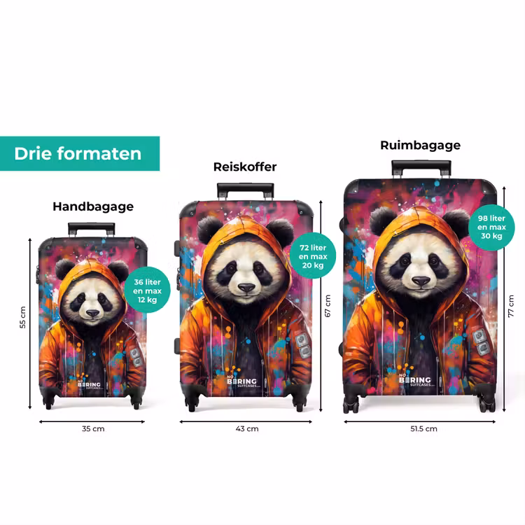 Koffer - Panda met oranje jas en verfspetters — 8