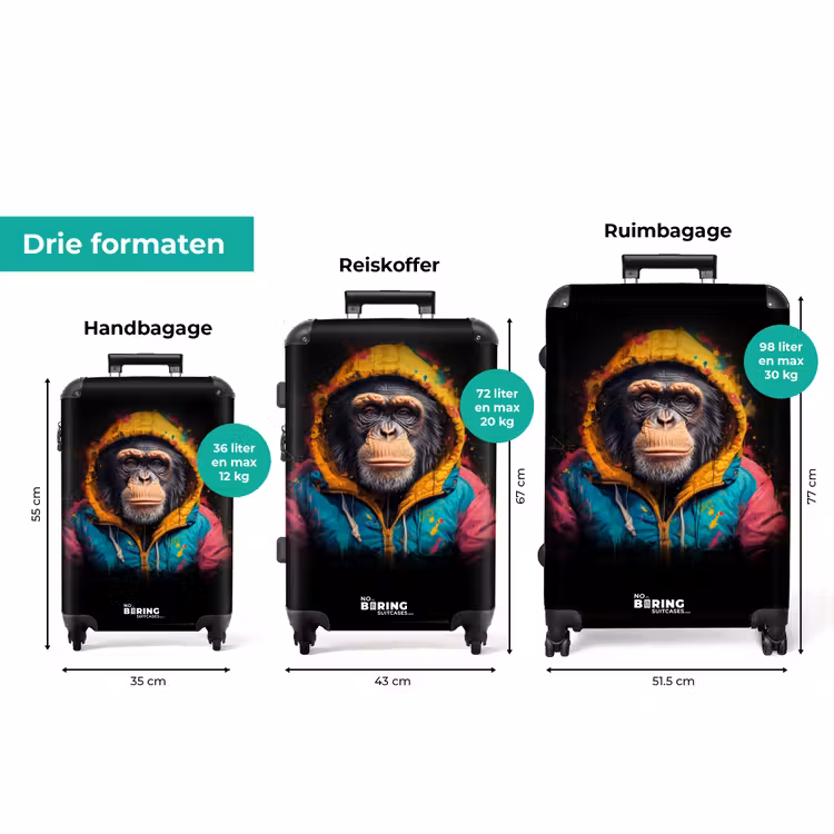 Koffer - Aap met kleurrijk vest — 8