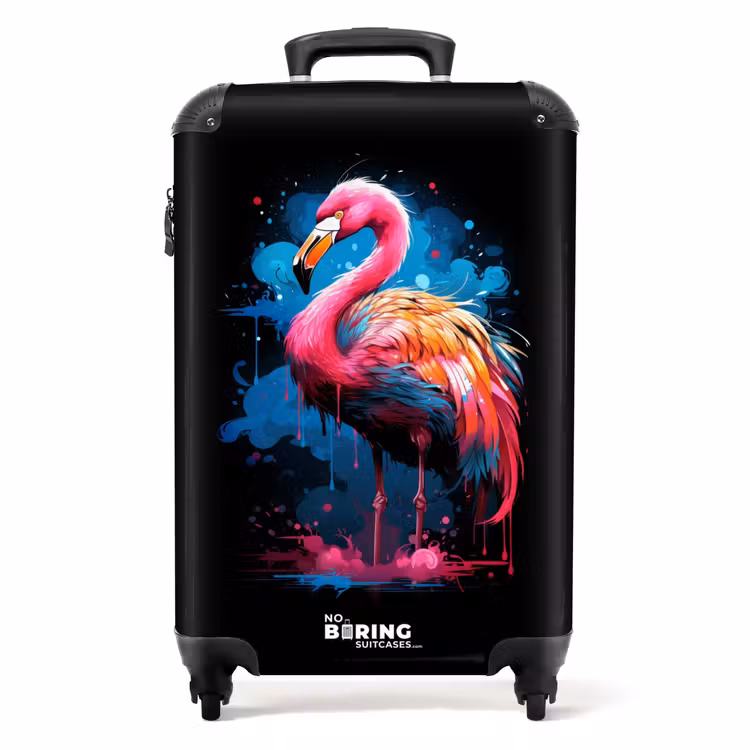 Koffer - Gekleurde flamingo voor een verfexplosie — 1