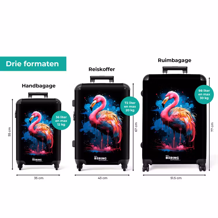 Koffer - Gekleurde flamingo voor een verfexplosie — 8