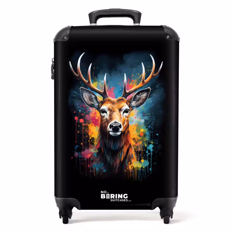 Koffer - Hert met gewei tussen graffiti spray — 1
