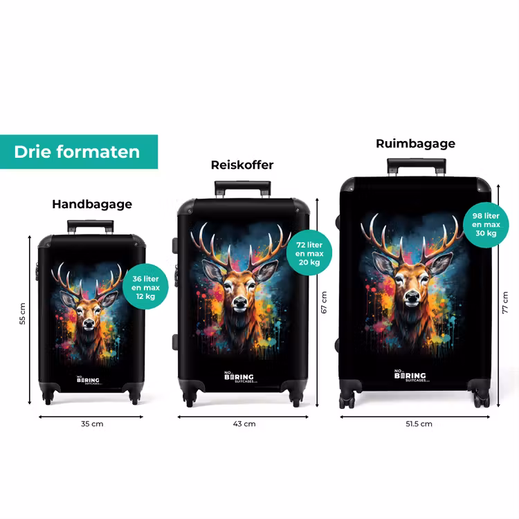 Koffer - Hert met gewei tussen graffiti spray — 8