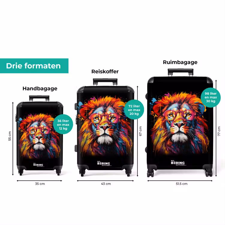 Koffer - Kleurrijke leeuw in graffiti stijl — 8