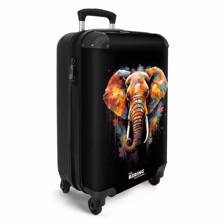 Koffer - Olifant versierd met kleurrijke spetters — 2