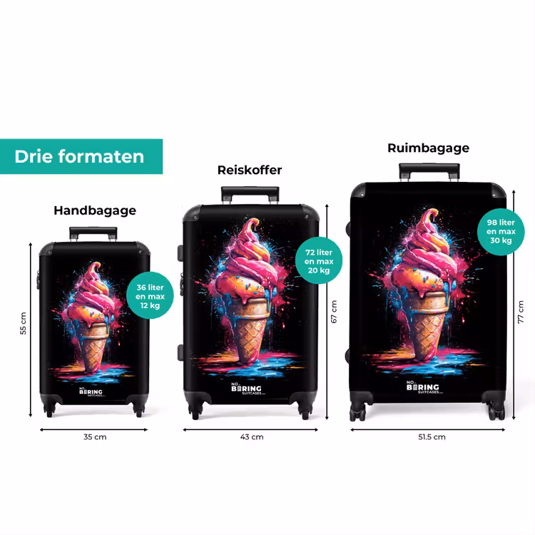 Koffer - IJshoorntje met blauwe en roze verf — 8