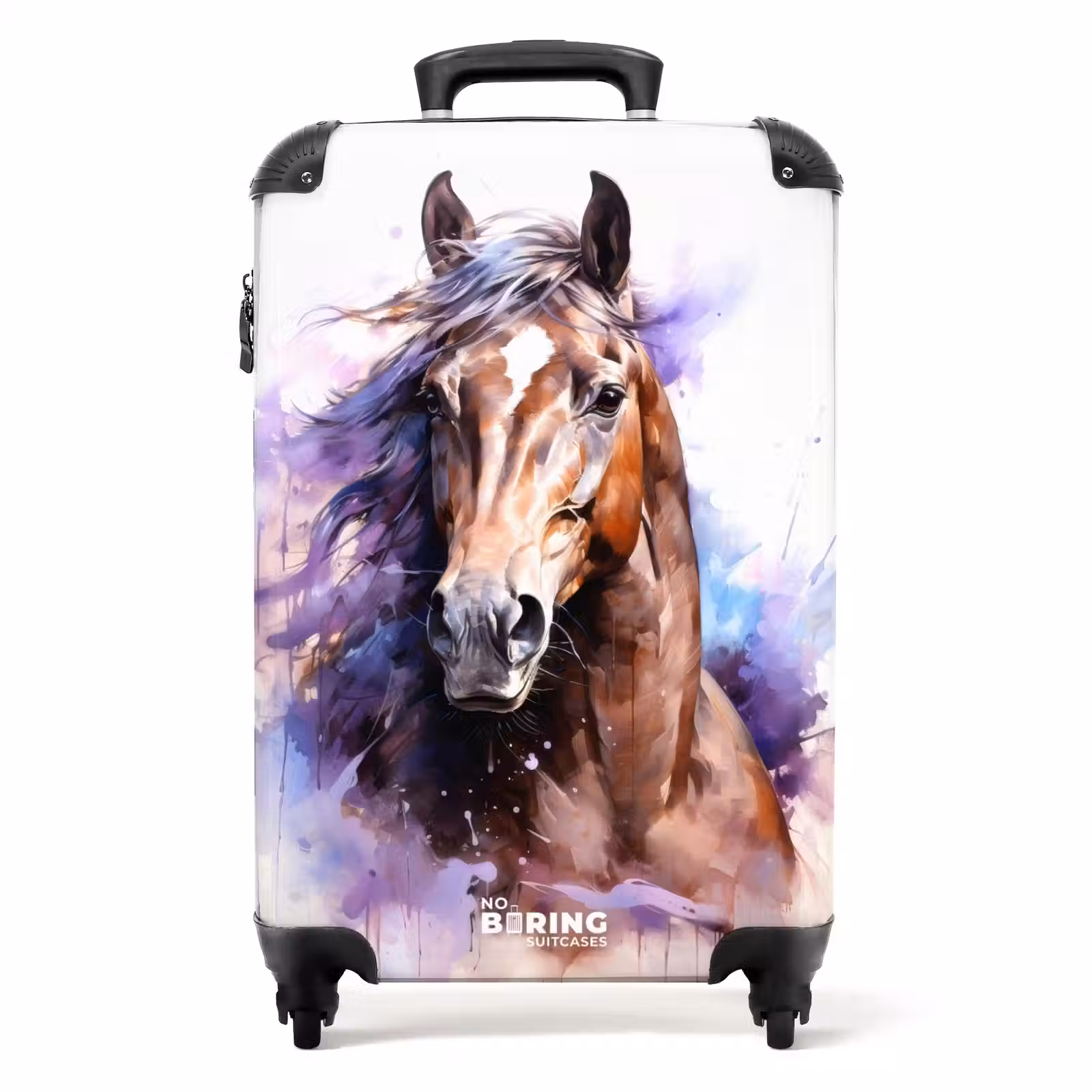 Koffer - Aquarel paard met kleurrijke spatten — 1