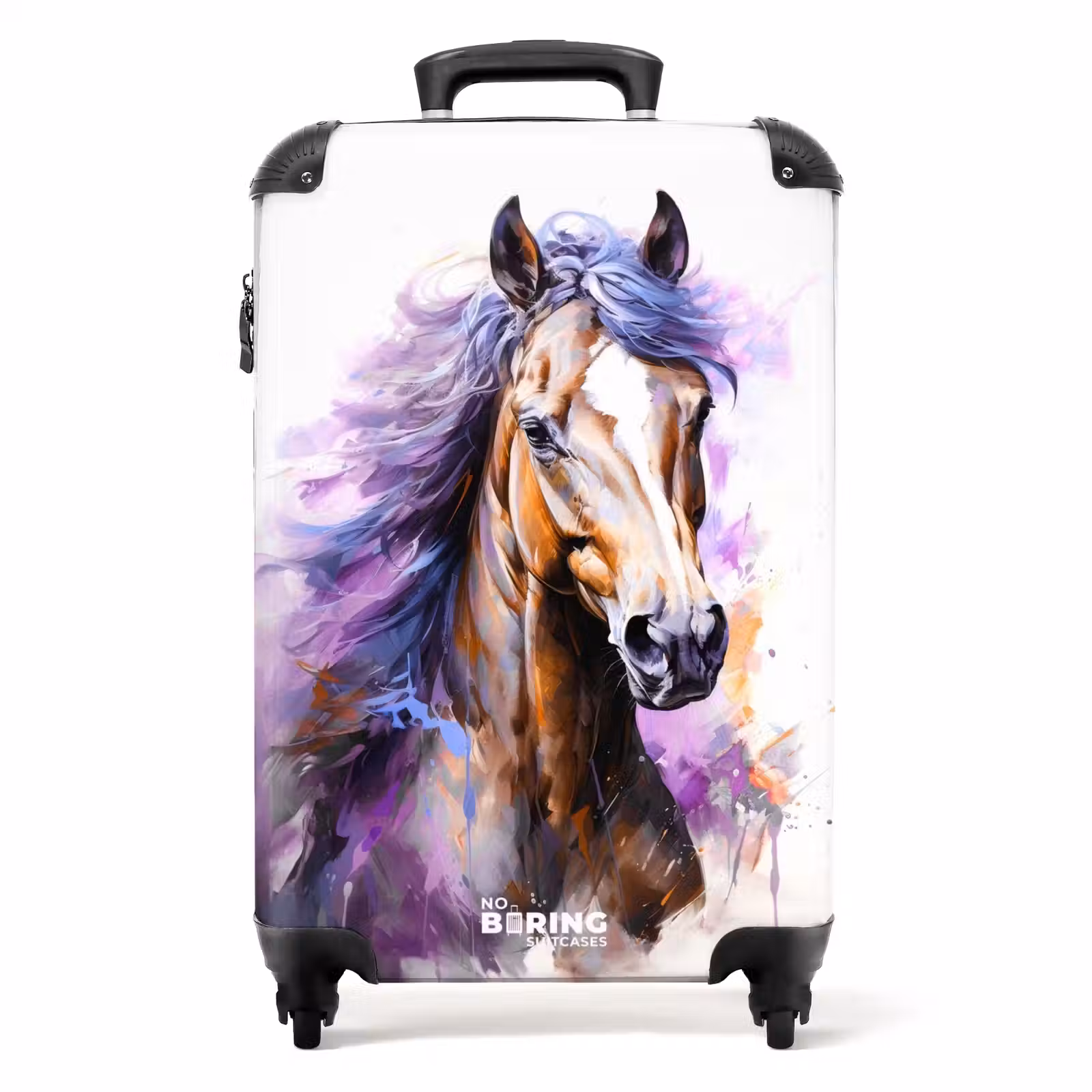 Koffer - Aquarel paard met paarse manen — 1