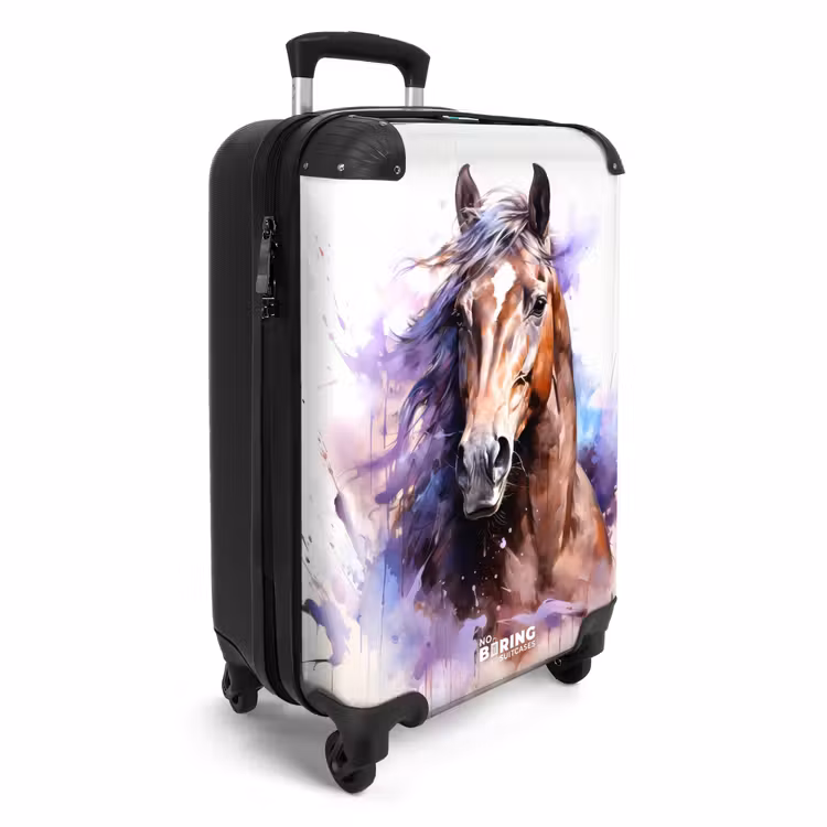 Koffer - Aquarel paard met kleurrijke spatten — 2