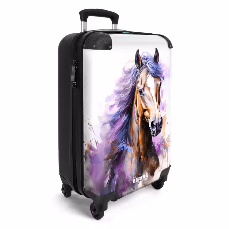 Koffer - Aquarel paard met paarse manen — 2