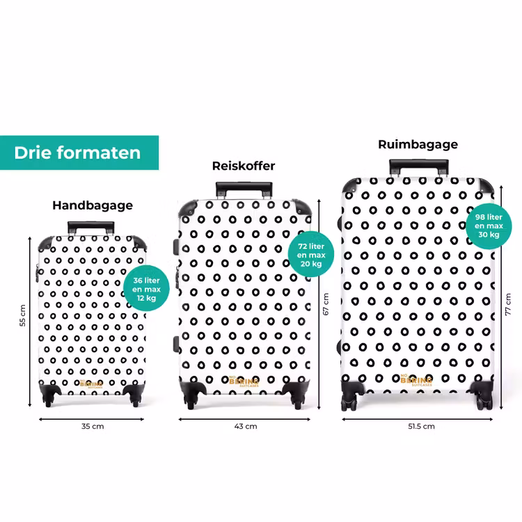 Koffer - Zwarte cirkelvormige ringen over een witte achtergrond — 8