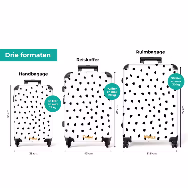 Koffer - Zwarte stipjes op een witte achtergrond — 8