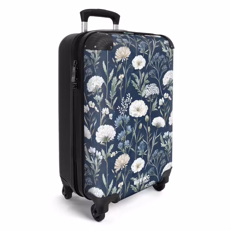 Koffer - Bloemen patroon blauw — 2