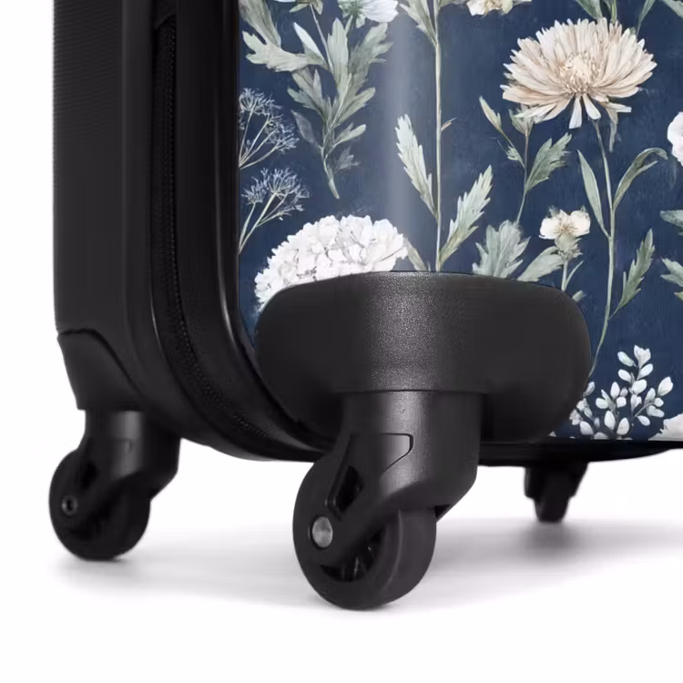 Koffer - Bloemen patroon blauw — 6