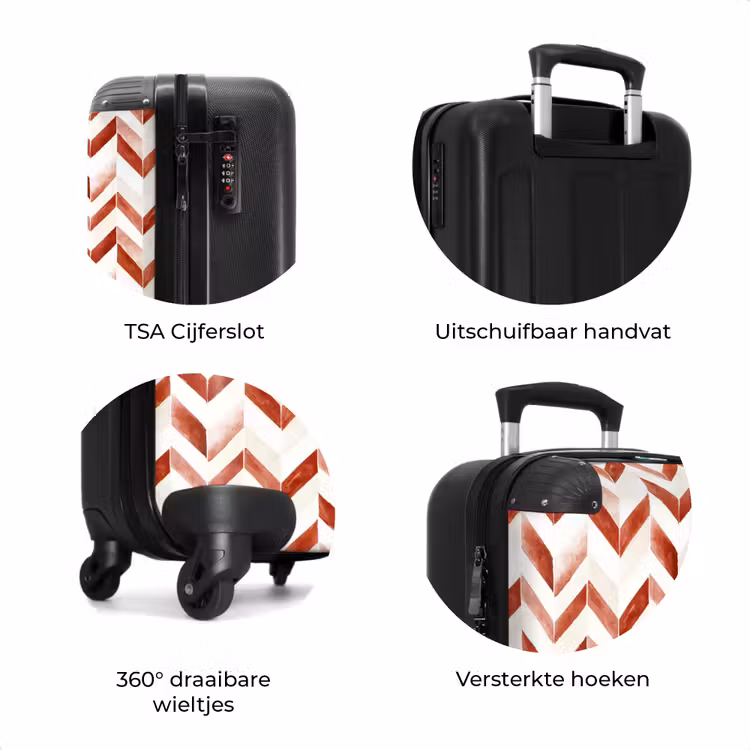 Koffer - Pijlen patroon rood — 7