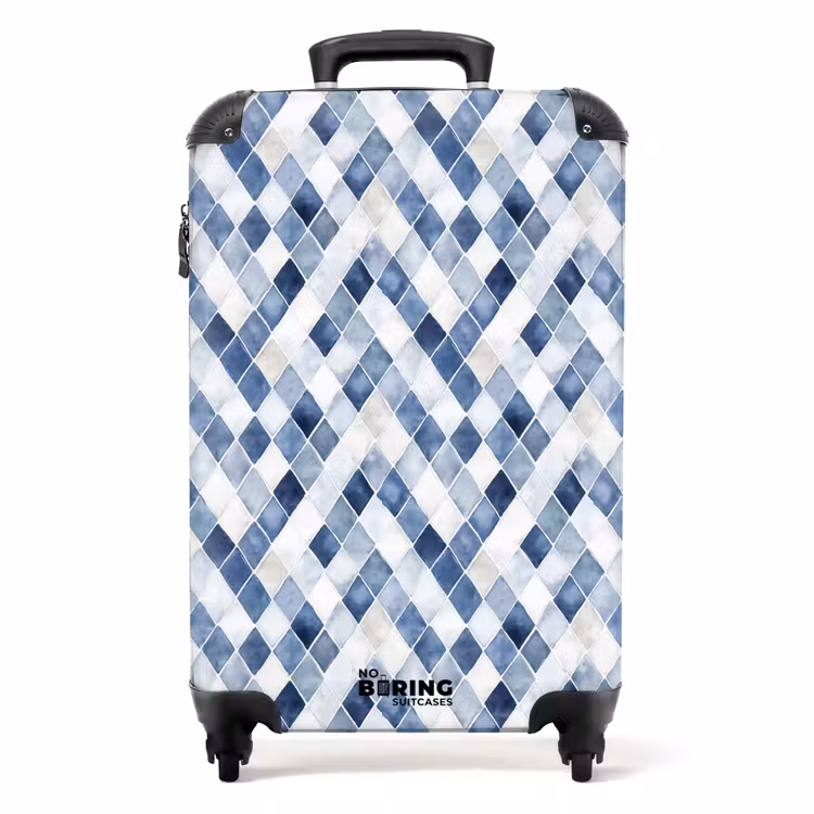 Koffer - Ruit patroon blauw — 1