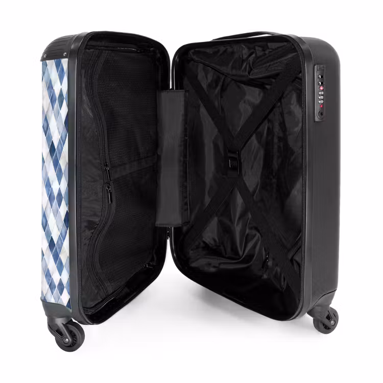 Koffer - Ruit patroon blauw — 4