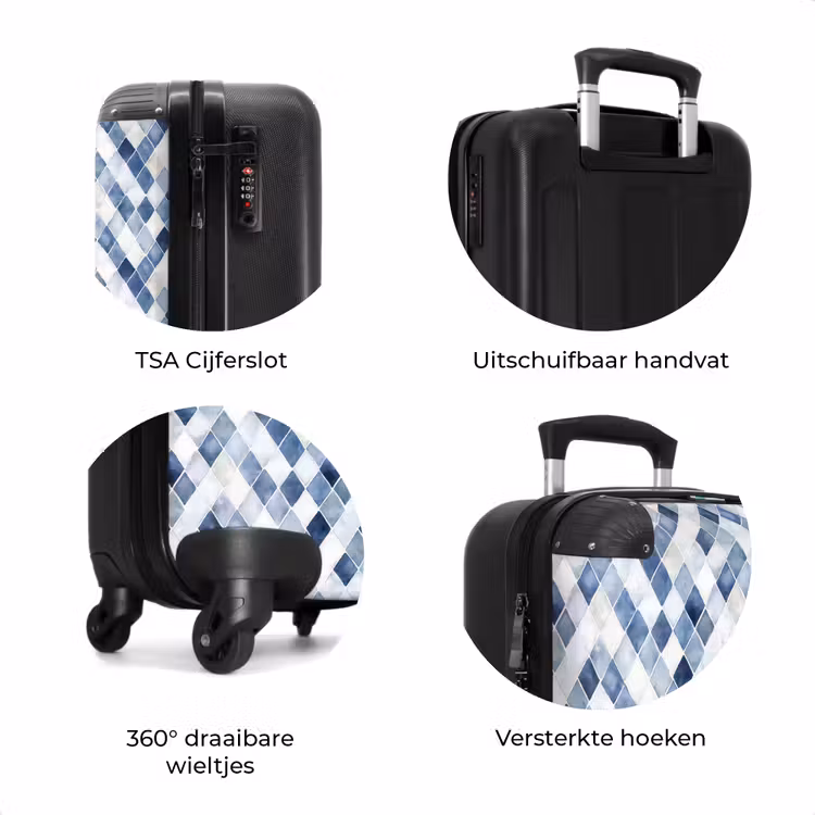 Koffer - Ruit patroon blauw — 7