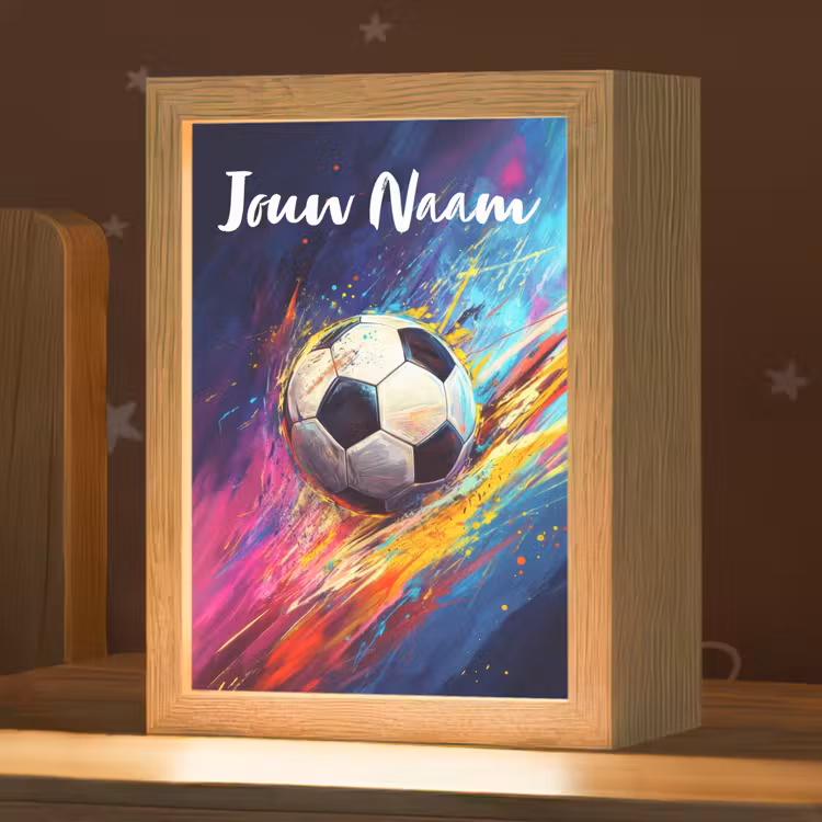 Nachtlampje met naam - Neon - Voetbal - Kleurrijk — 1